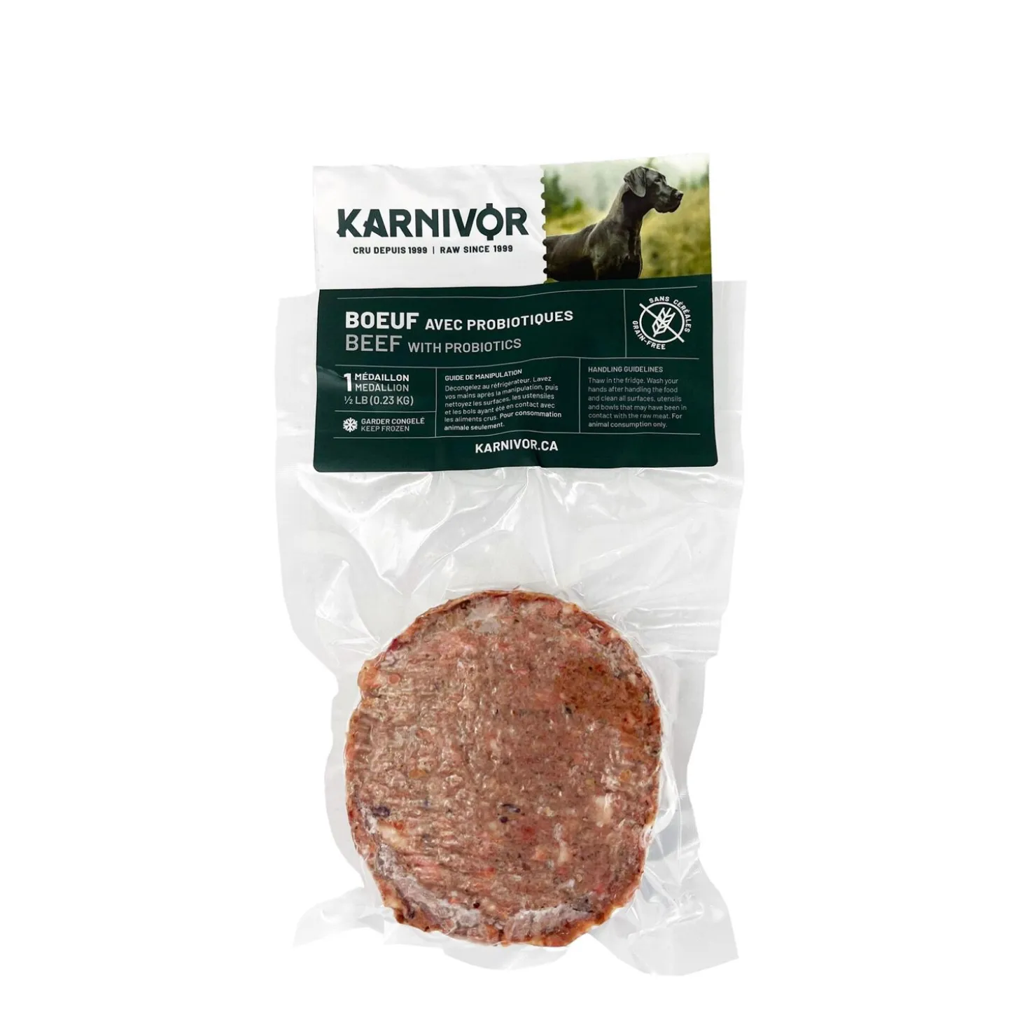Raw Sample Size Beef Dog Food, 1/2lb