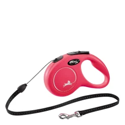 Red "Classic" cord retractable leash, 5m