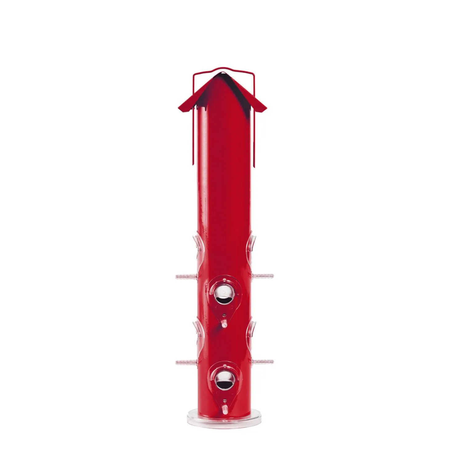 Red Metal Tube Wild Bird Feeder, 1.5 lb