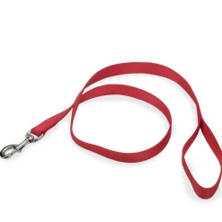 Red single-ply nylon leash