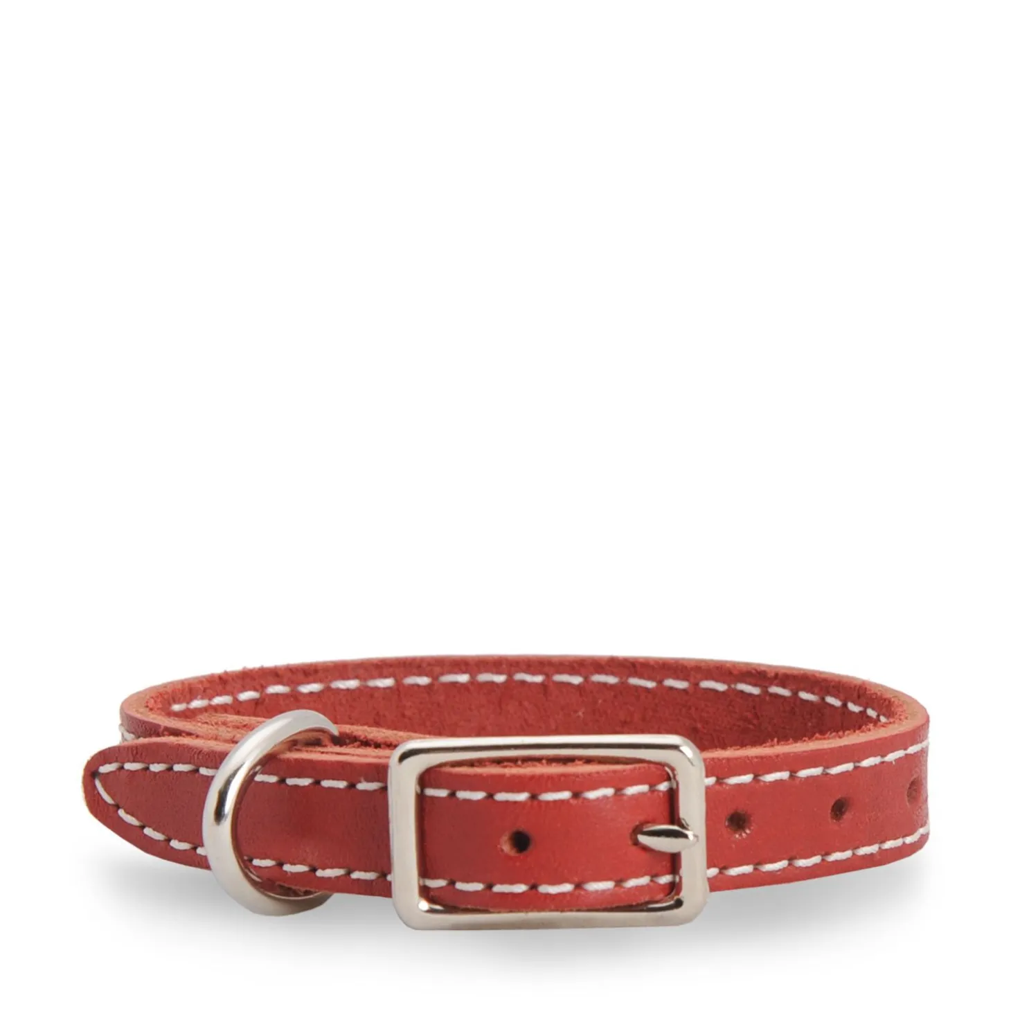 Red stitched leather collar