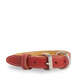 Red stitched leather collar