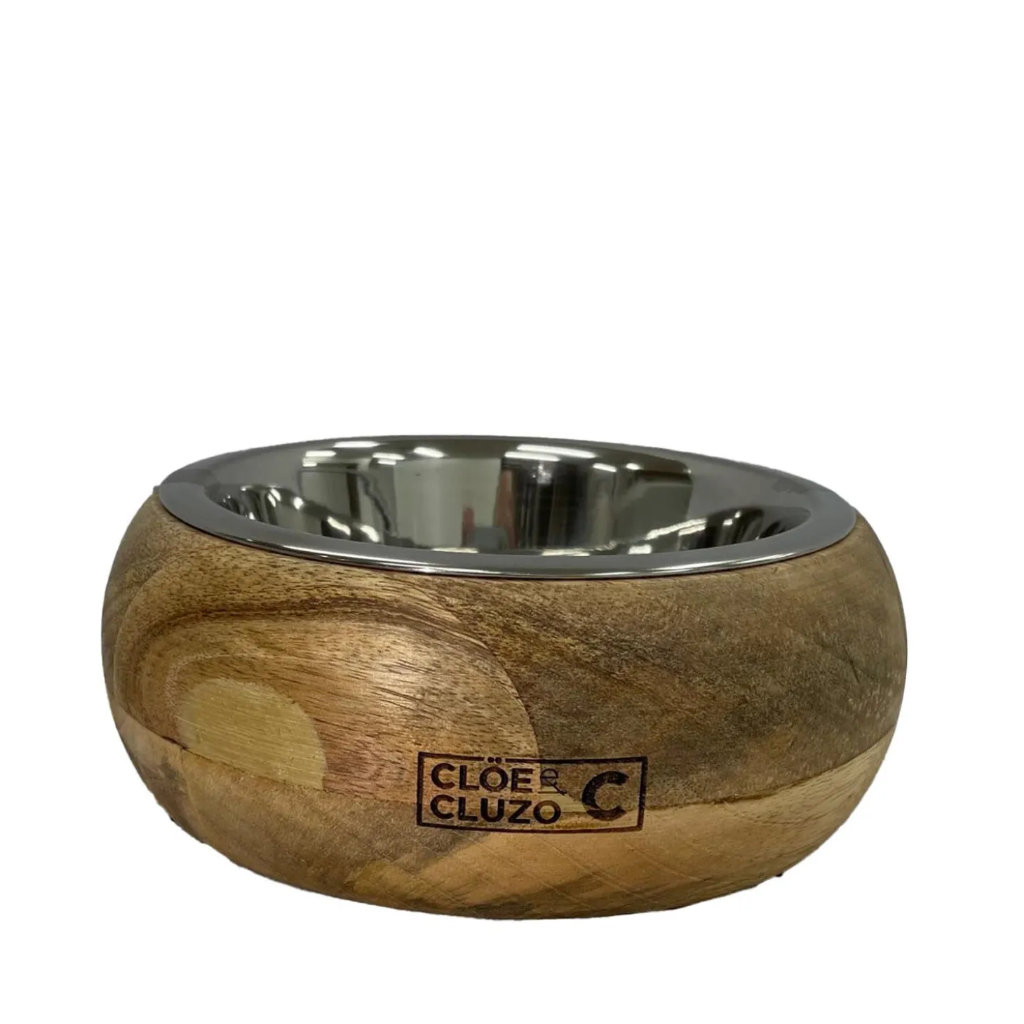 Removable Stainless Steel Bowl in Mango Wood Base