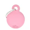 Round Shaped Pink ID Tag, small