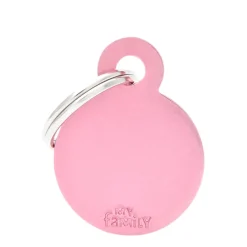 Round Shaped Pink ID Tag, small
