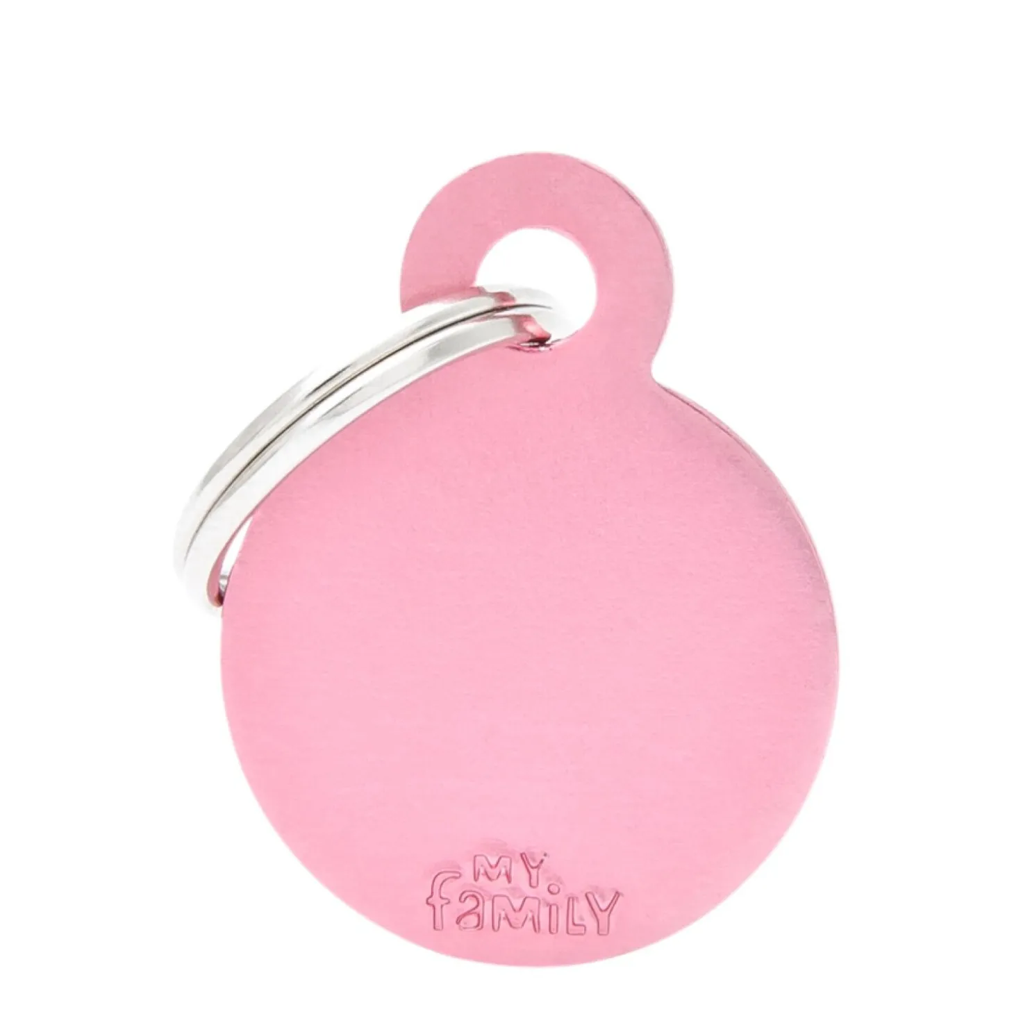 Round Shaped Pink ID Tag, small