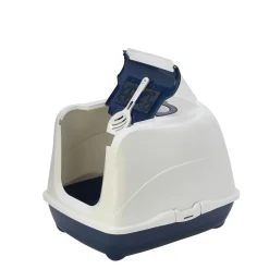 Royal blue covered litter box