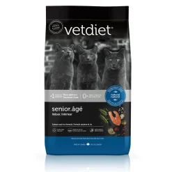 Salmon and rice dry food for senior indoor cat