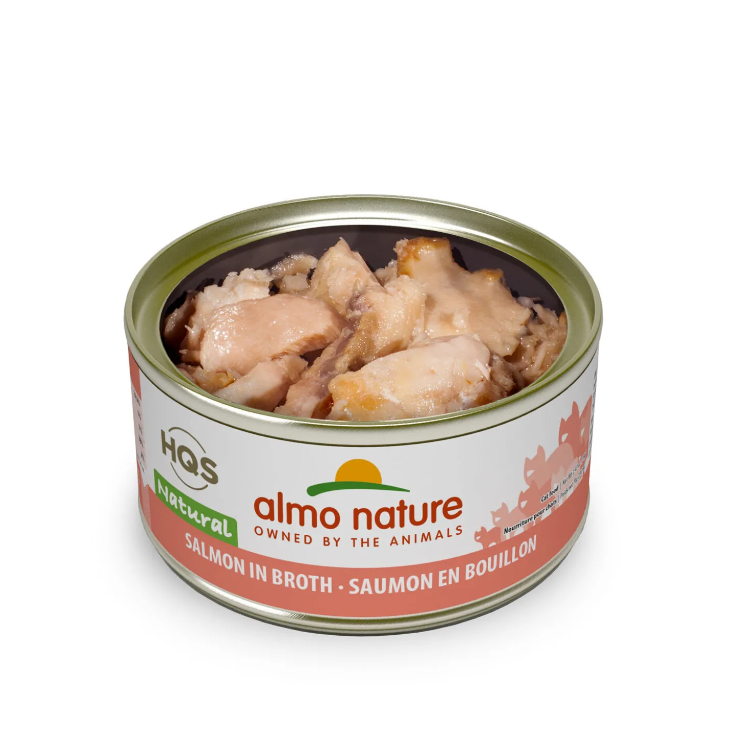Salmon in broth for adult cats