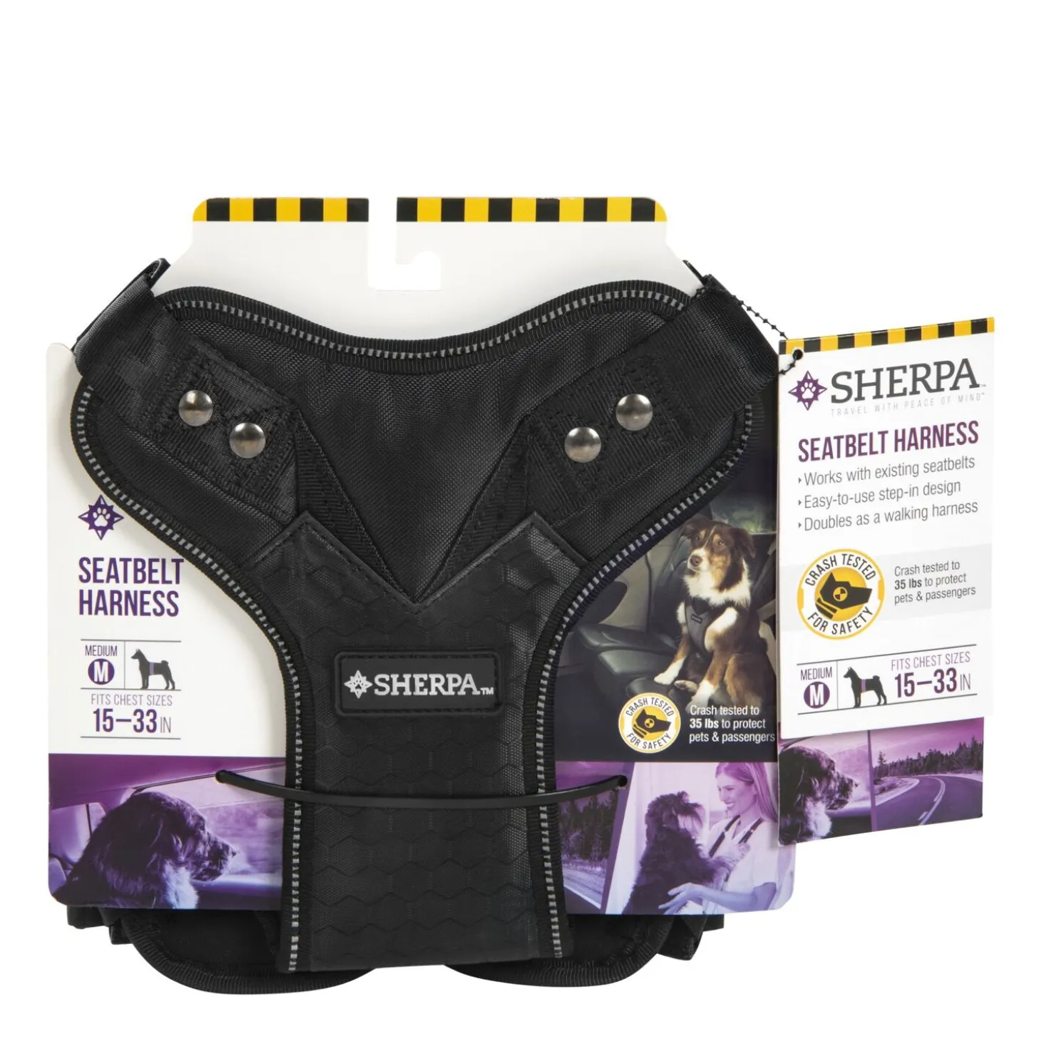 Seat belt safety harness, black