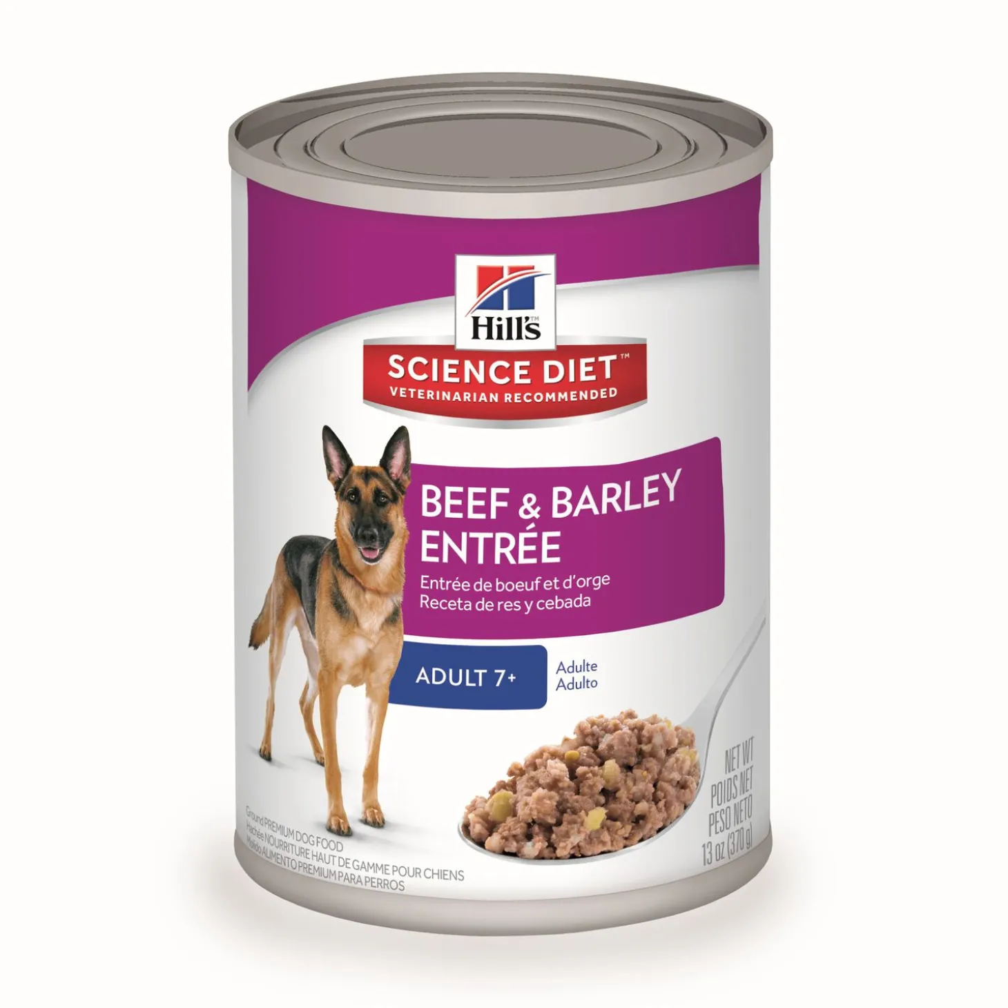 Senior 7+ Beef & Barley Entrée Dog Food, 370 g