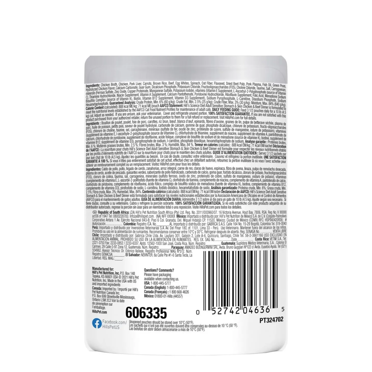 Sensitive Stomach and Skin Chicken and Beef for Adult Cats, 79 g