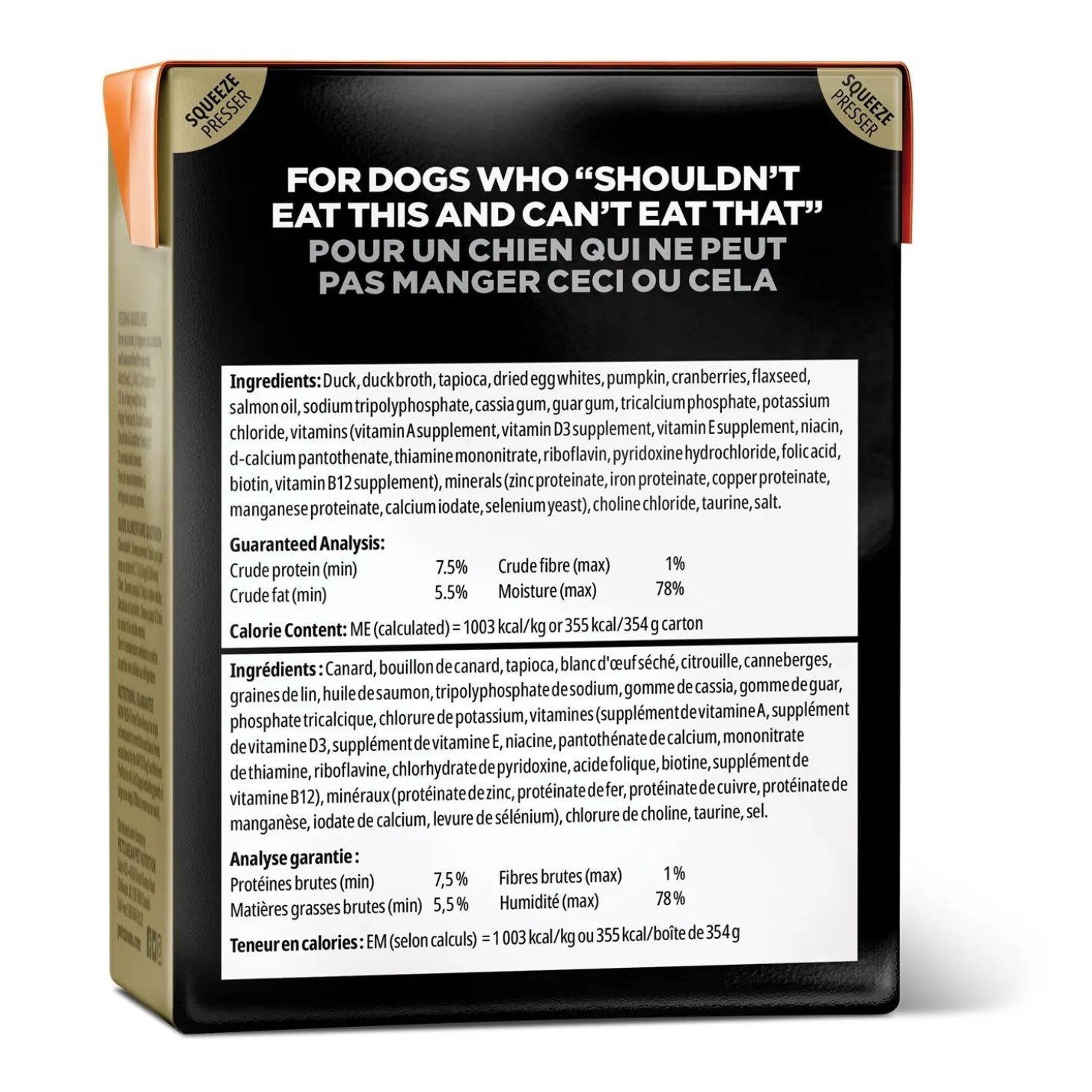 Sensitivities Duck Pâté Recipe for Dogs, 354 g
