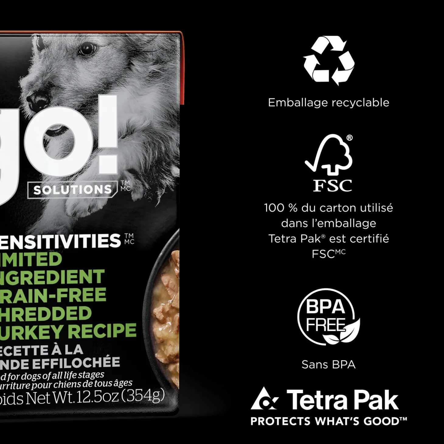 Sensitivities Shredded Turkey Recipe for Dogs, 354 g