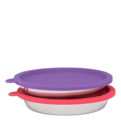 Set of Stainless Saucer Shaped Bowls with Silicone Lids