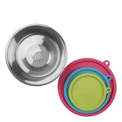 Set of Stainless Steel Bowls and Silicone Lids