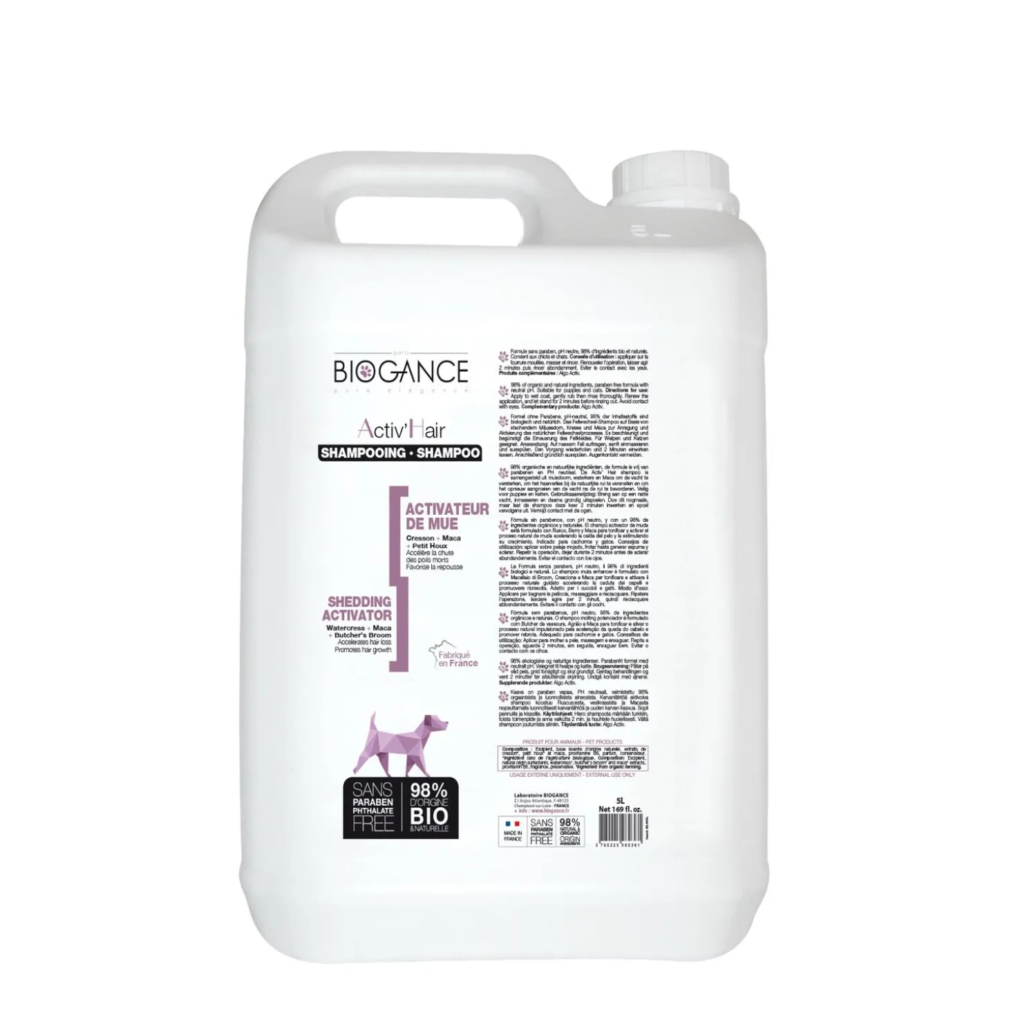 Shedding Activator Shampoo for Dogs & Cats, 5L