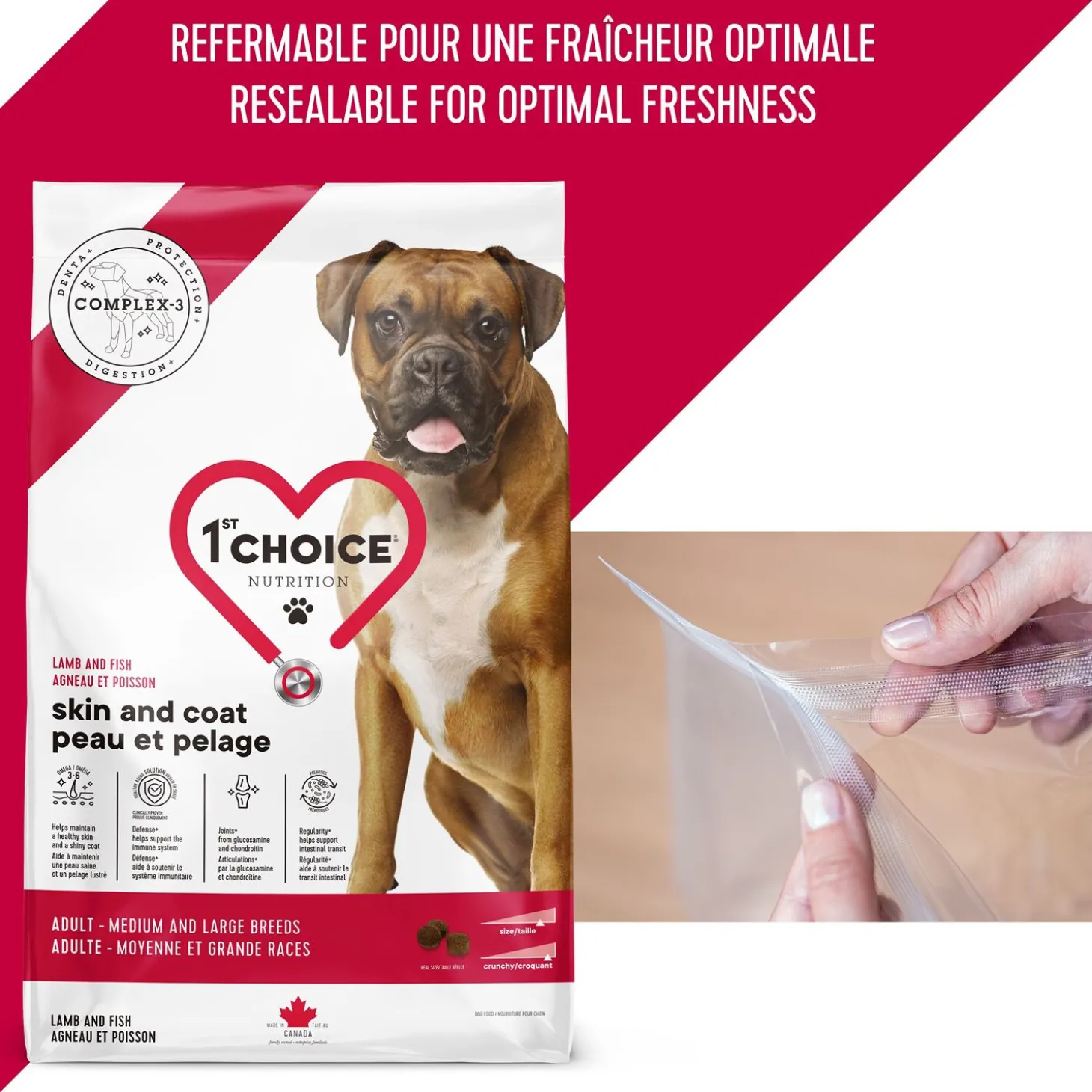 Skin and Coat Formula for Adult Dog Medium and Large Breeds, Lamb and Fish, 11kg
