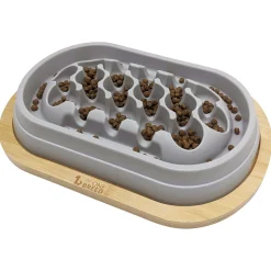Slow Feeder on Bamboo Base