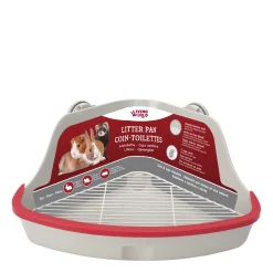 Small animal corner litter pan, grey