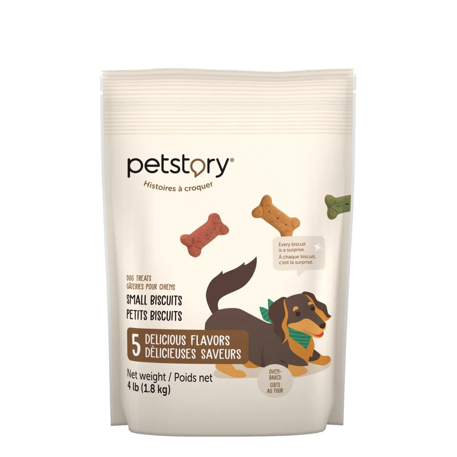 Small biscuits for dogs, 5 flavours