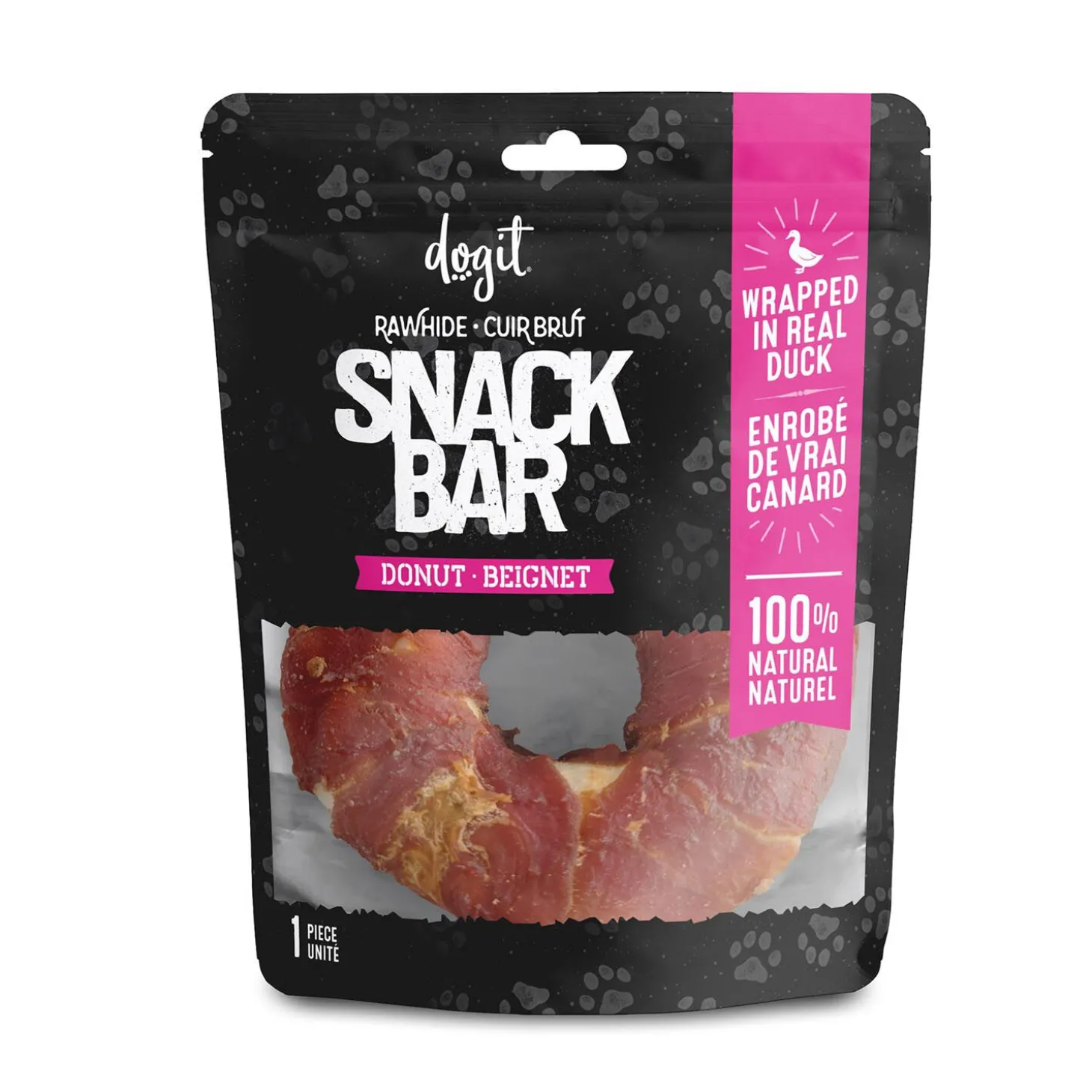 Snack Bar Duck Rawhide Donut for Dogs
