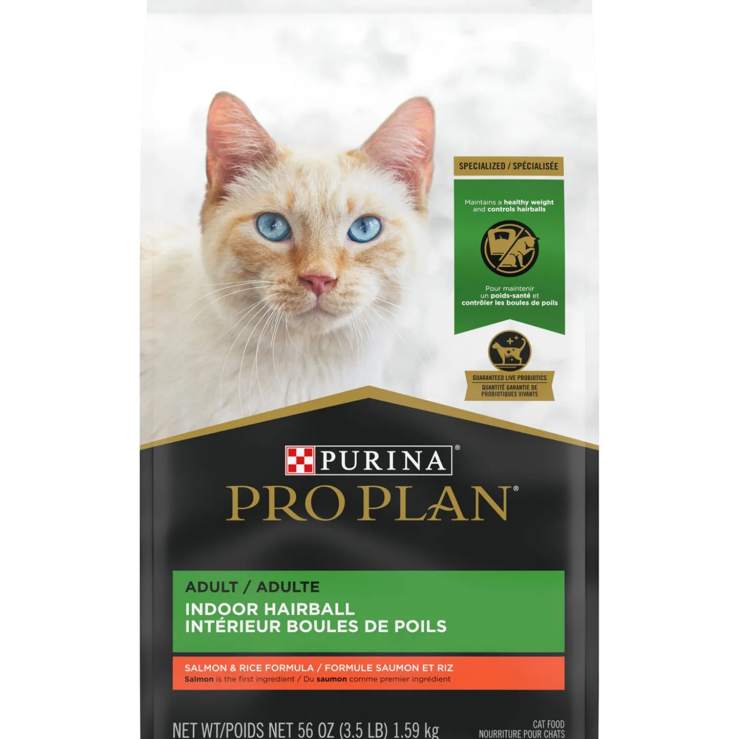 Specialized Indoor Hairball Salmon and Rice Dry Food for Adult Cats, 1.59 kg