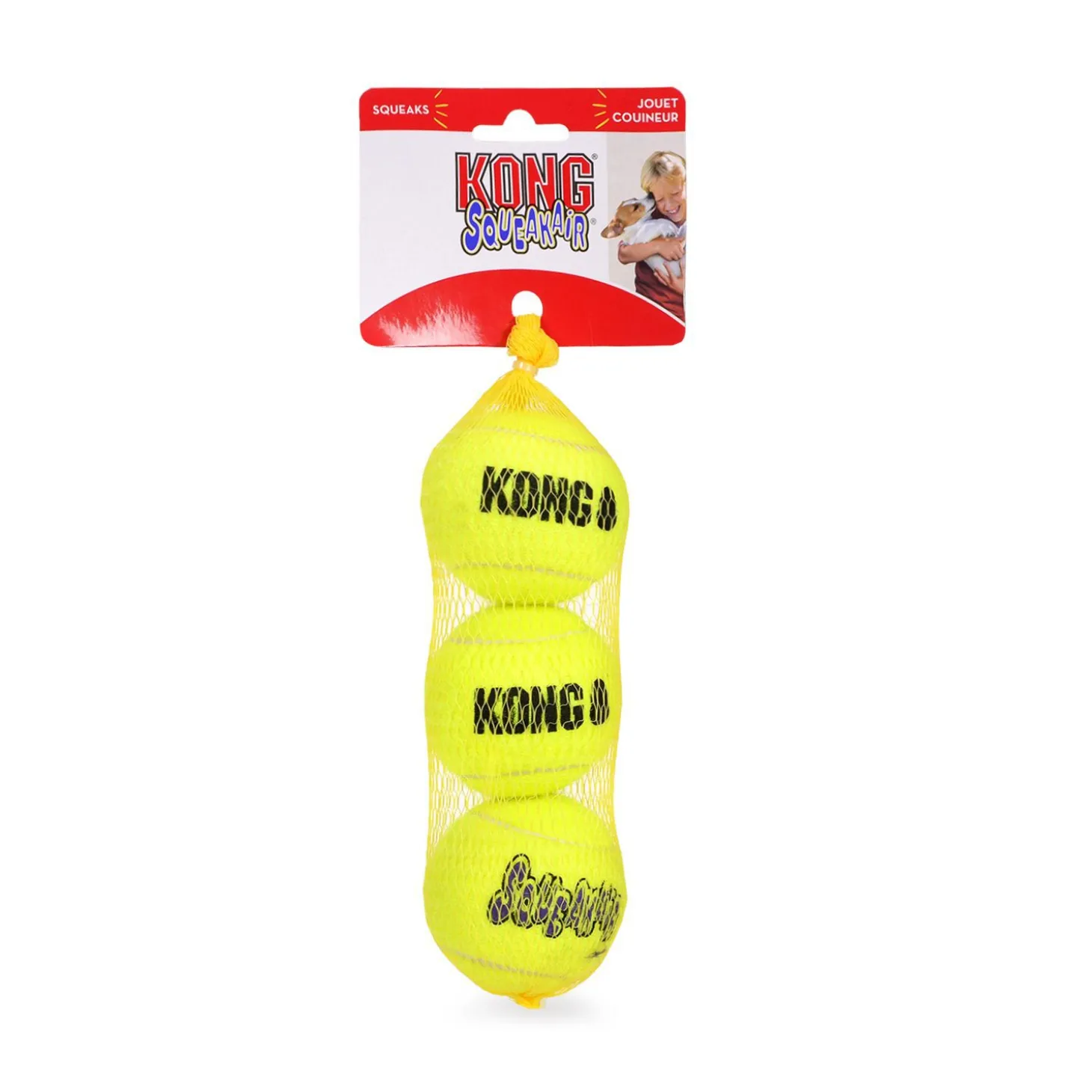 Squeaking tennis balls for dog