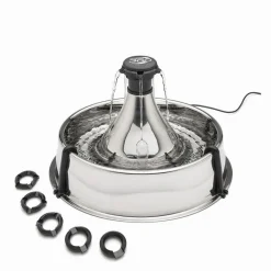 Stainless steel drinking fountain for pets