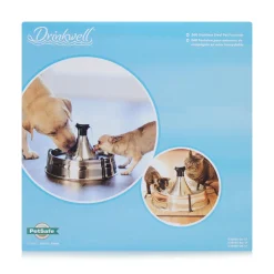 Stainless steel drinking fountain for pets
