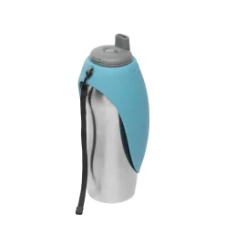 Stainless Steel Travel Water Bottle with Folding Silicone Bowl
