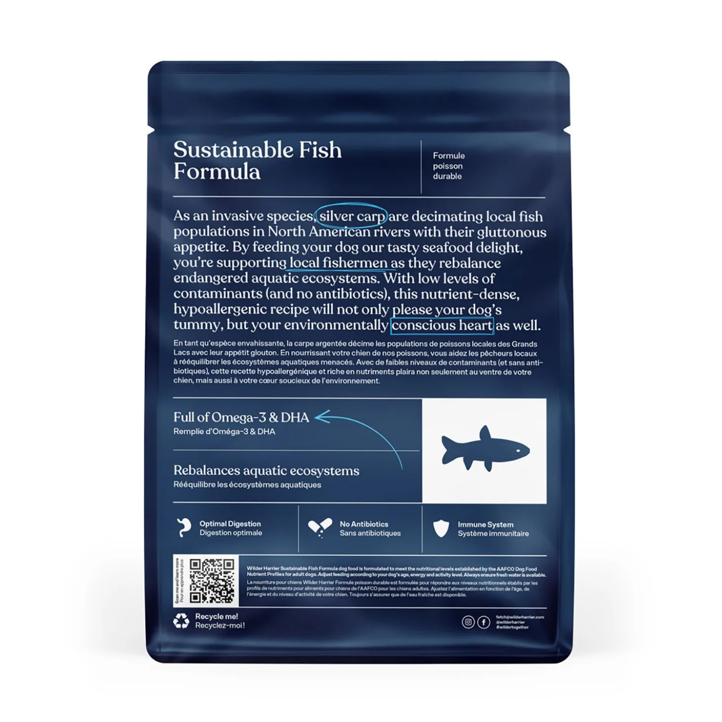 Sustainable fish hypoallergenic dry dog food