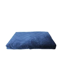 Teal plaid sky bed, L