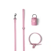 The CLEO Trio of Bubblegum Vegan Leather Dog Accessories