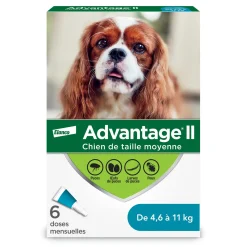 Topical Flea and Lice Protection for Dog from 4.6 to 11kg, 6 pack