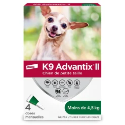 Topical Flea, Tick and Mosquito Protection for Dogs smaller than 4.5kg, 4 pack