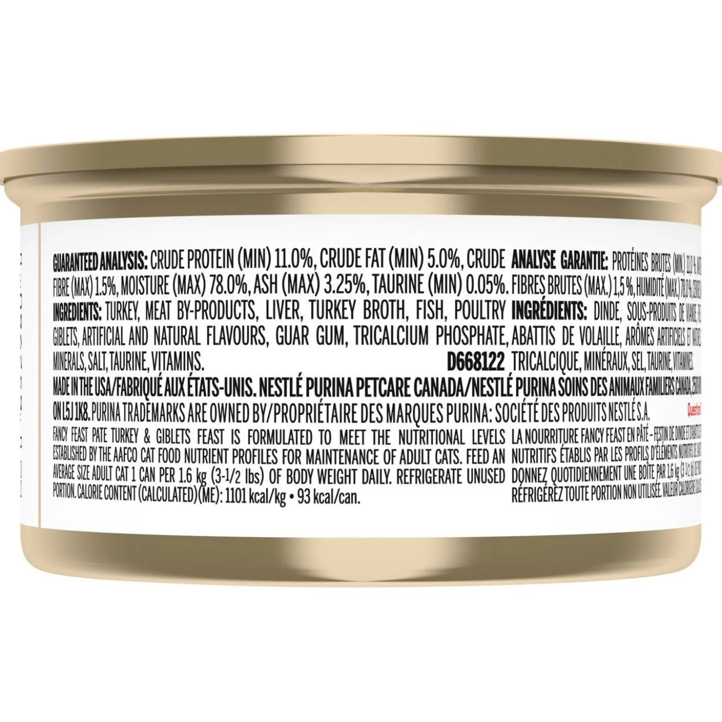 Turkey and giblets wet food for adult cats