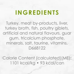 Turkey and giblets wet food for adult cats