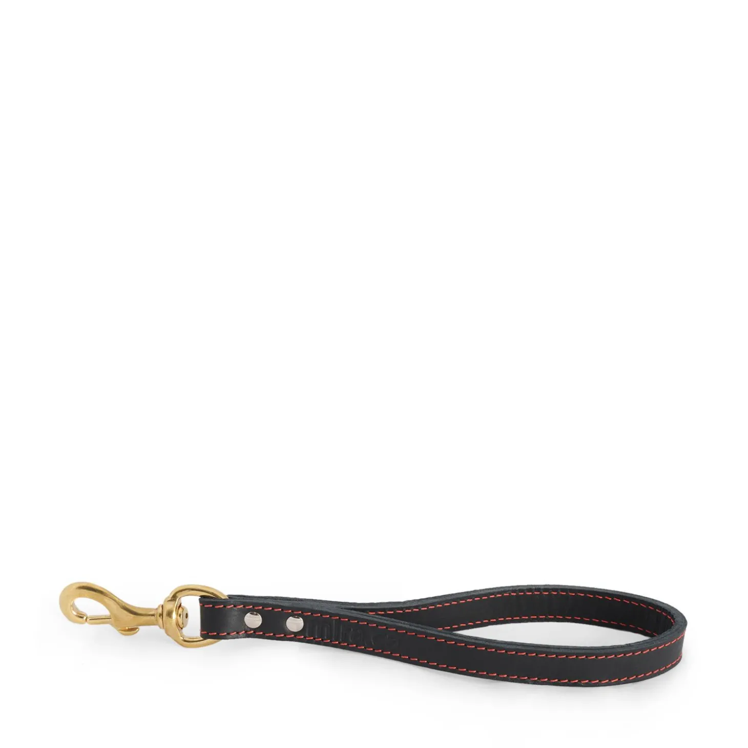 Ultra-short black leather leash