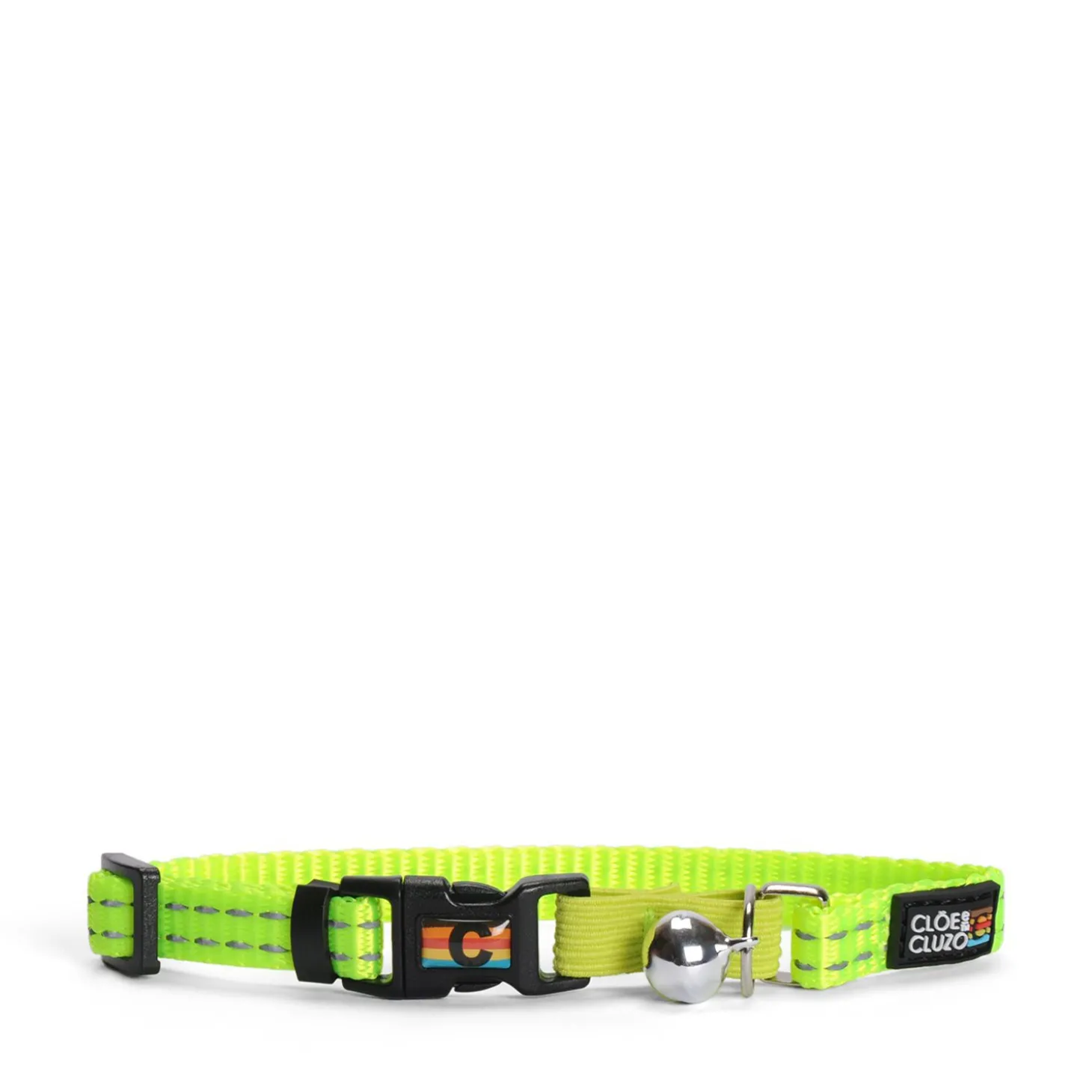 Vibrant green reflective cat collar