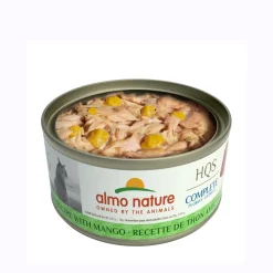 Wet cat food, tuna with mango in gravy