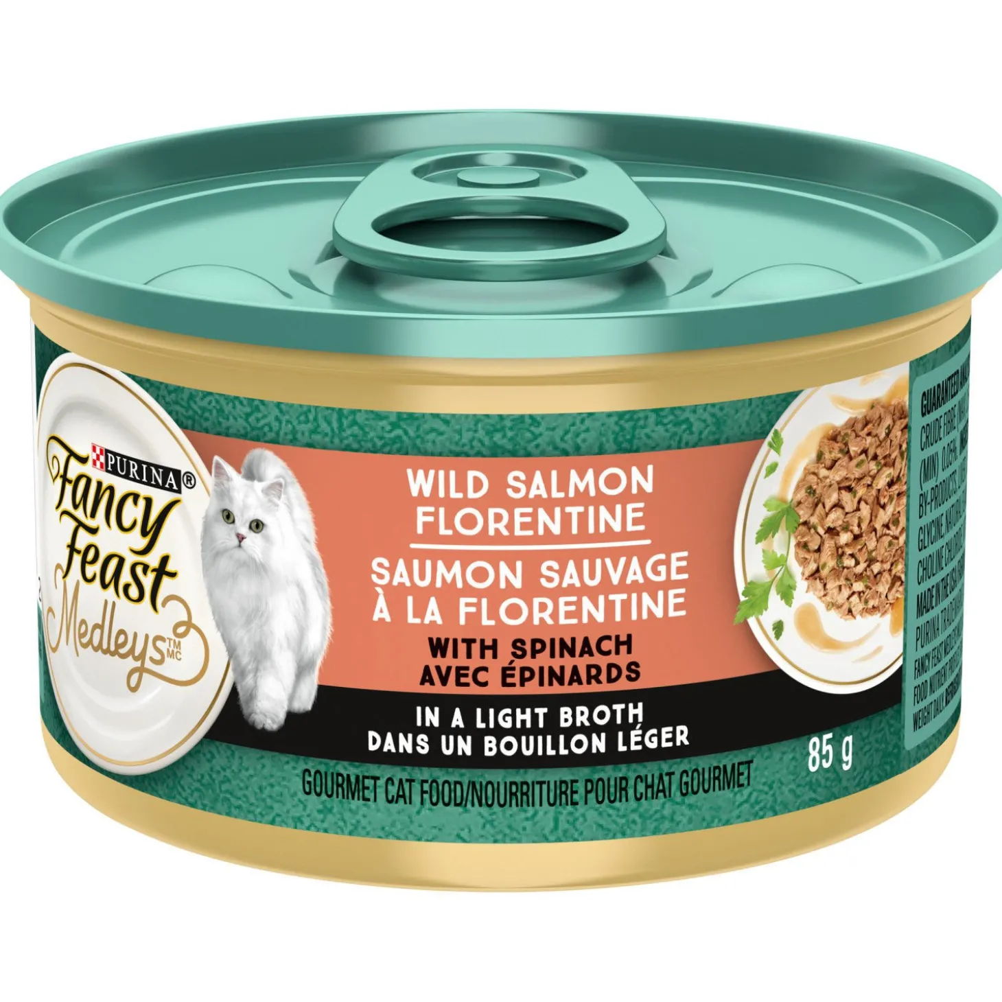 Wet food wild salmon florentine